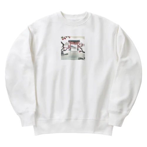 桜と鳥居　ー Cherry Blossoms and Torii ー Heavyweight Crew Neck Sweatshirt