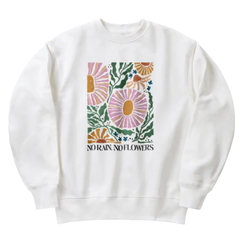 NO RAIN,NO FLOWER Heavyweight Crew Neck Sweatshirt