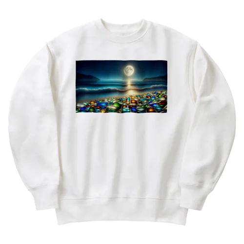 夜に輝くシーガラス Heavyweight Crew Neck Sweatshirt