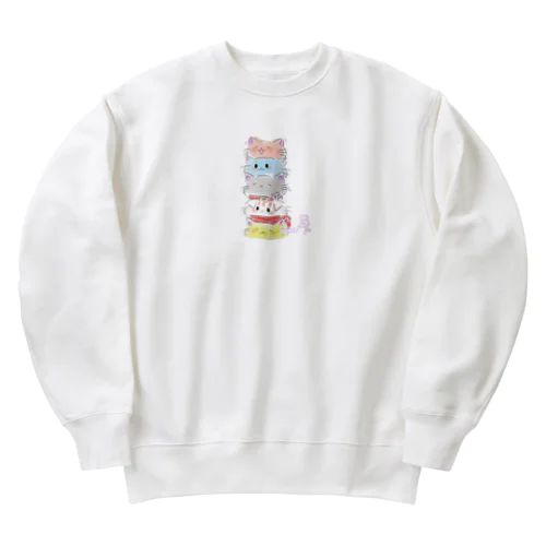 ネコ姉妹・兄弟のかわいいグッツ Heavyweight Crew Neck Sweatshirt