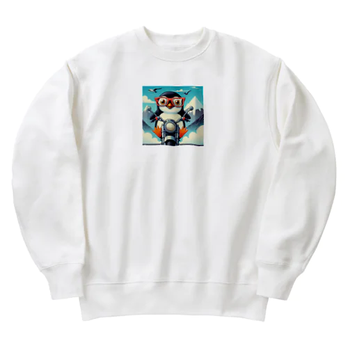 サングラスをかけたワイルドなペンギン③ Heavyweight Crew Neck Sweatshirt