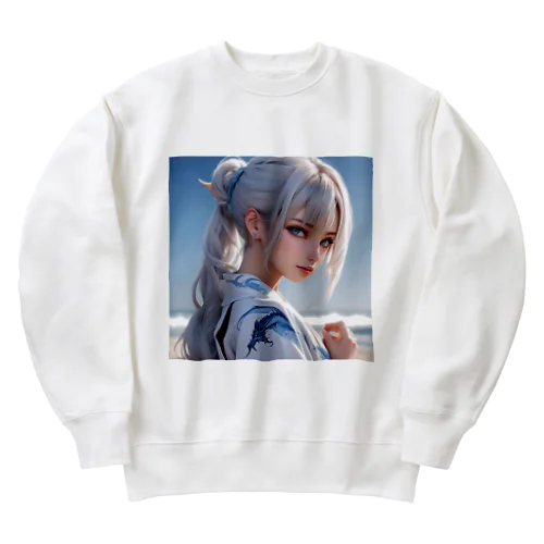 白髪和服美女シリーズ0001 Heavyweight Crew Neck Sweatshirt