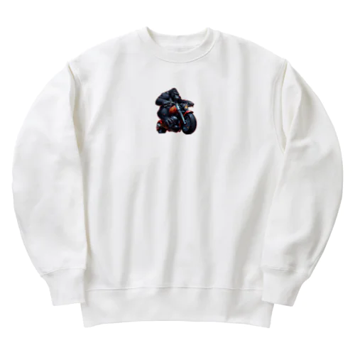 バイク乗りなゴリラ Heavyweight Crew Neck Sweatshirt