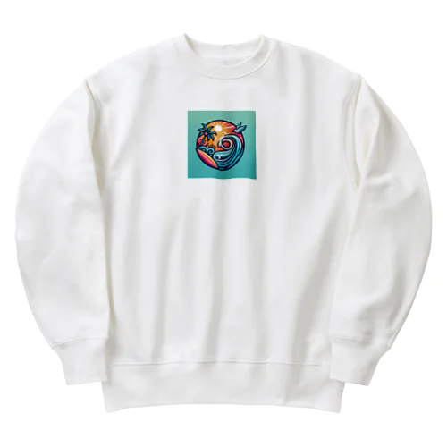 波乗り好きにピッタリな可愛いサーフィンロゴ♪ Heavyweight Crew Neck Sweatshirt