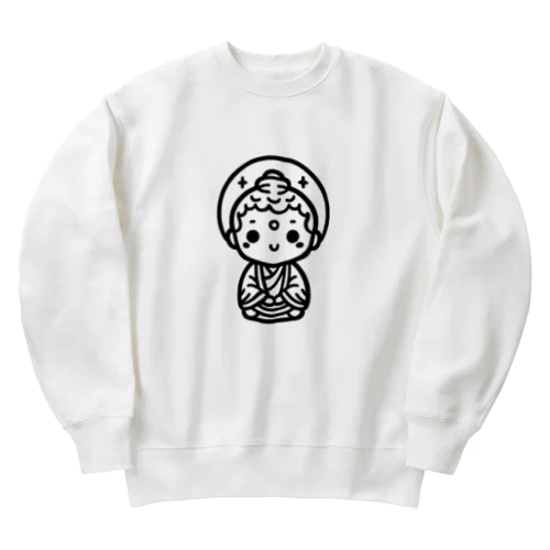 かわいい菩薩のシンプルイラスト Heavyweight Crew Neck Sweatshirt