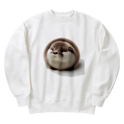 もこもこカワウソ Heavyweight Crew Neck Sweatshirt