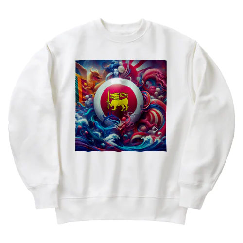 日本とスリランカの国旗融合してみた！ Heavyweight Crew Neck Sweatshirt