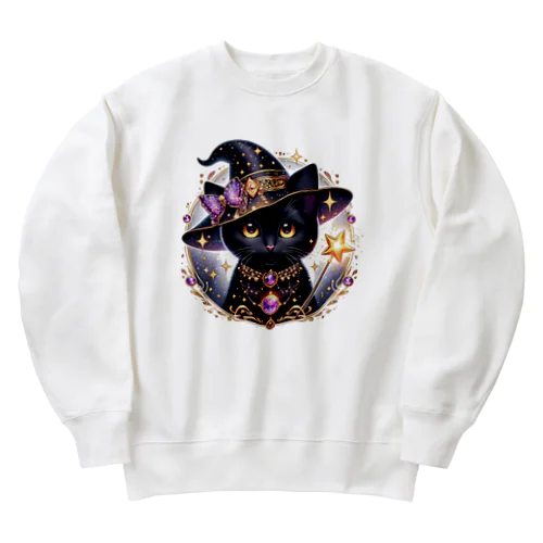 黒猫の魔法使い Heavyweight Crew Neck Sweatshirt