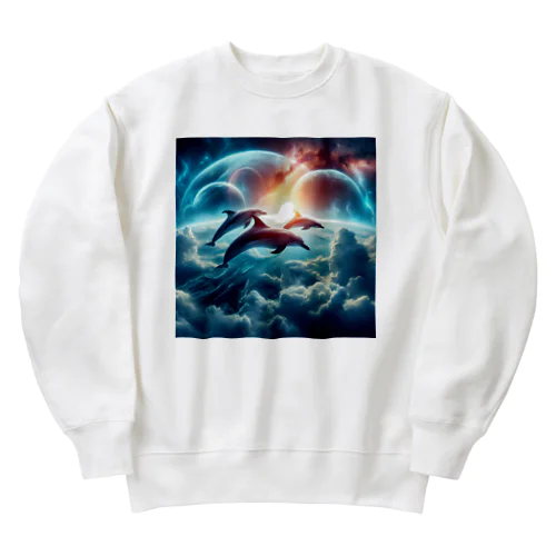 宇宙海（イルカ） Heavyweight Crew Neck Sweatshirt