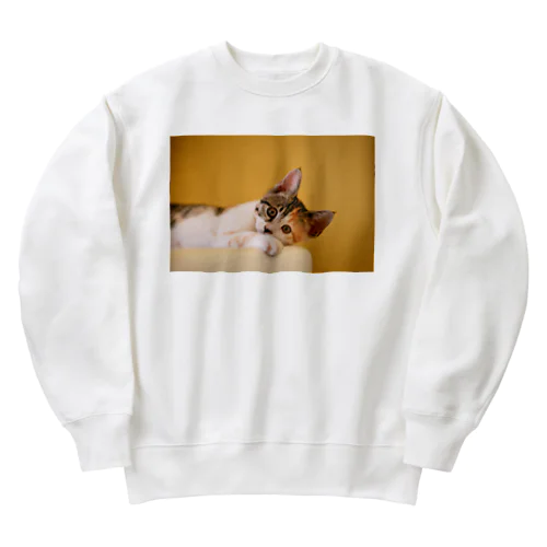 願いがかなうようにね　ねこちゃんー Heavyweight Crew Neck Sweatshirt