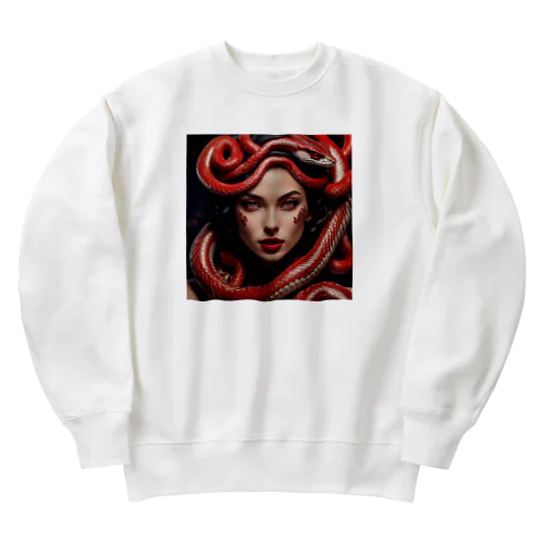 魅惑の視線・クリムゾンコントラスト Heavyweight Crew Neck Sweatshirt