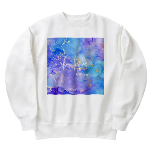 ルミナス手描き水彩画アート Heavyweight Crew Neck Sweatshirt