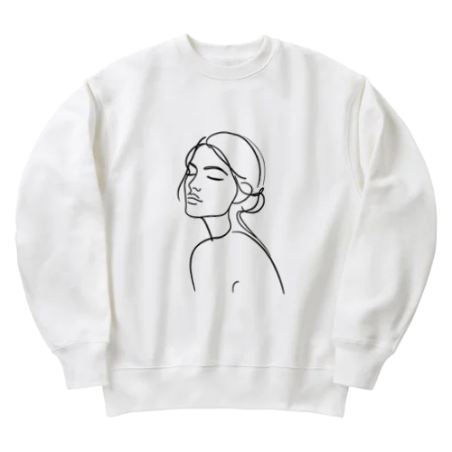 一筆書き風アート7 Heavyweight Crew Neck Sweatshirt