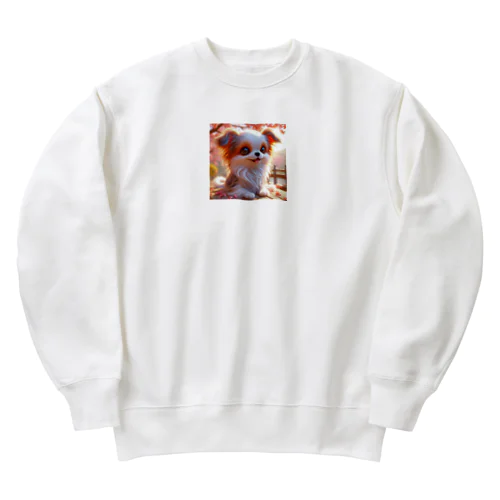 キュートなチワワキャラクターグッズ - ほっこり愛されアイテム！ Heavyweight Crew Neck Sweatshirt