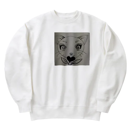 ハートのねこ Heavyweight Crew Neck Sweatshirt