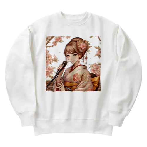 桜と新人歌手と　 Heavyweight Crew Neck Sweatshirt