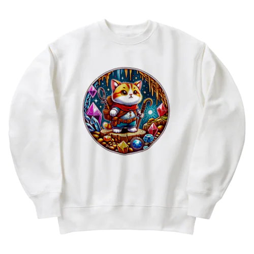 冒険のドワーフキャット Tシャツ - 子ども用 Heavyweight Crew Neck Sweatshirt