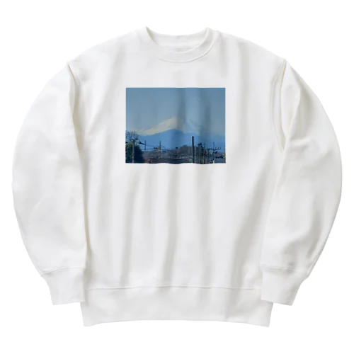 元日の富士山 Heavyweight Crew Neck Sweatshirt