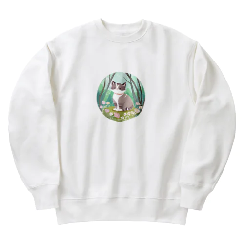 水彩猫 Heavyweight Crew Neck Sweatshirt