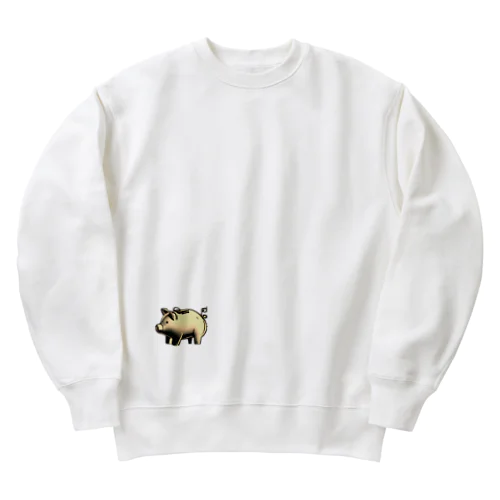 幸せのブタさん🐖💗 -ブロンズ Heavyweight Crew Neck Sweatshirt