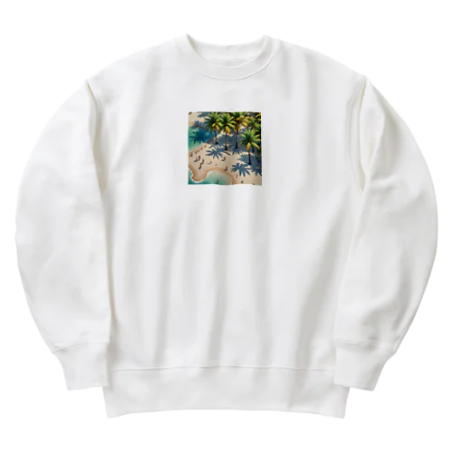 パームツリー沿い　ビーチ Heavyweight Crew Neck Sweatshirt