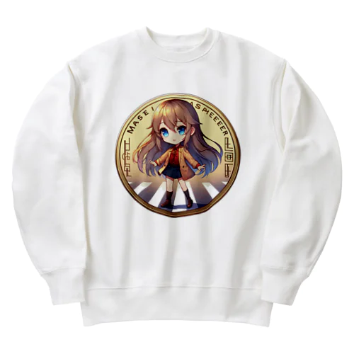 チビキャラお姉さん Heavyweight Crew Neck Sweatshirt