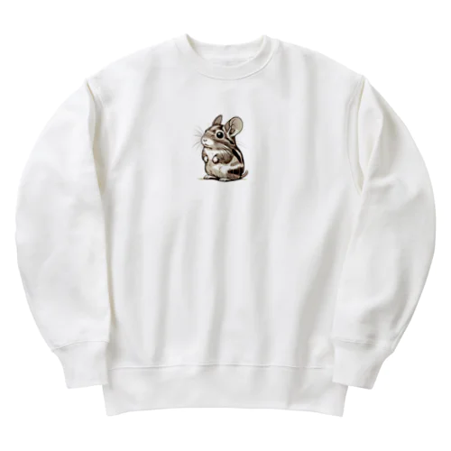 変わった模様のパイドデグーちゃん Heavyweight Crew Neck Sweatshirt