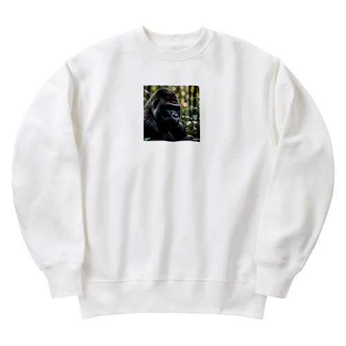 無口なゴリラ Heavyweight Crew Neck Sweatshirt