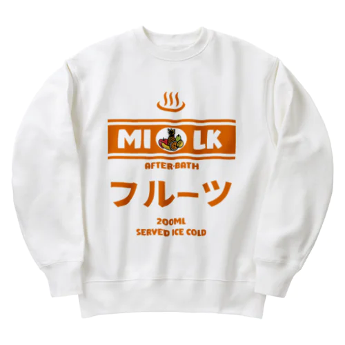 温泉牛乳のフルーツ牛乳♨ Heavyweight Crew Neck Sweatshirt