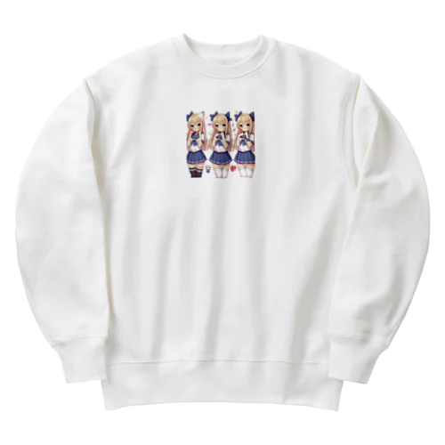 セーラー服　ロングヘア　美少女　アニメ　漫画　日本 Heavyweight Crew Neck Sweatshirt