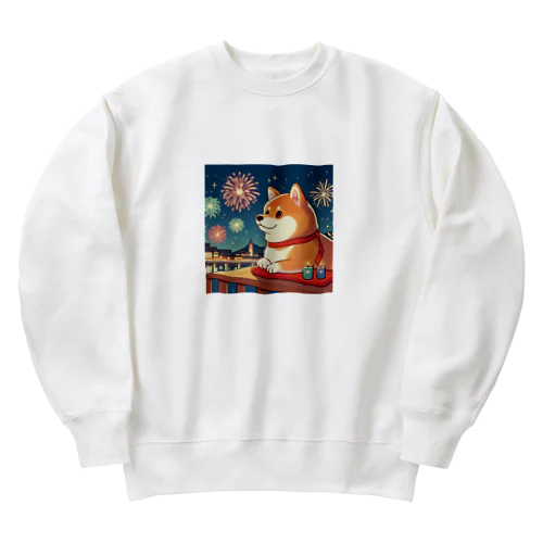 花火と犬 Heavyweight Crew Neck Sweatshirt