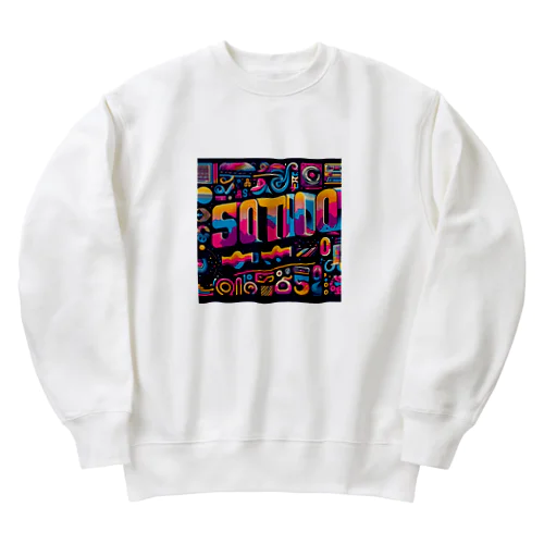 1980年代のレトロフォント Heavyweight Crew Neck Sweatshirt