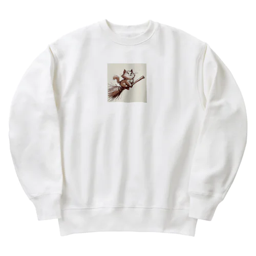 風切る冒険猫 Heavyweight Crew Neck Sweatshirt