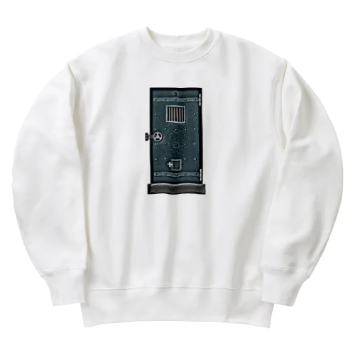 ゾンビが飛び出してきそうな禍々しい監獄の扉 Heavyweight Crew Neck Sweatshirt