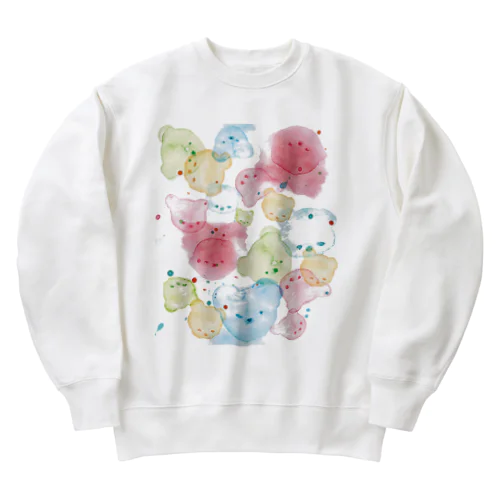 にじみのクマたち Heavyweight Crew Neck Sweatshirt