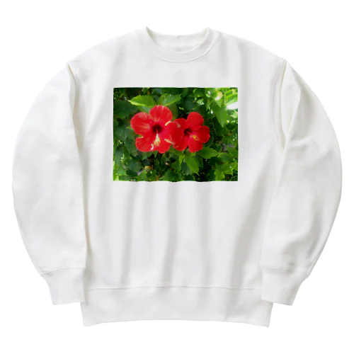 南国　ハイビスカス　パワースポット Heavyweight Crew Neck Sweatshirt