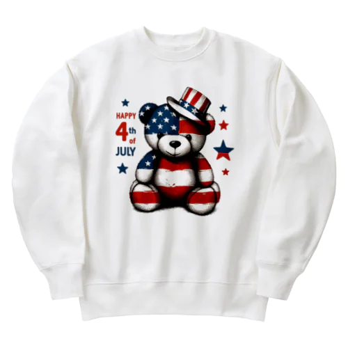 アメリカ独立記念日テディベア Happy 4th of July Heavyweight Crew Neck Sweatshirt