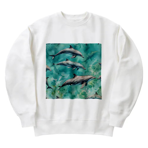 ハワイのイルカ Heavyweight Crew Neck Sweatshirt