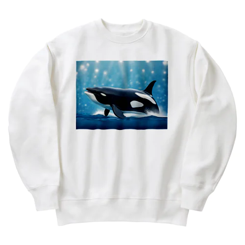 海界の王者シャチ Heavyweight Crew Neck Sweatshirt