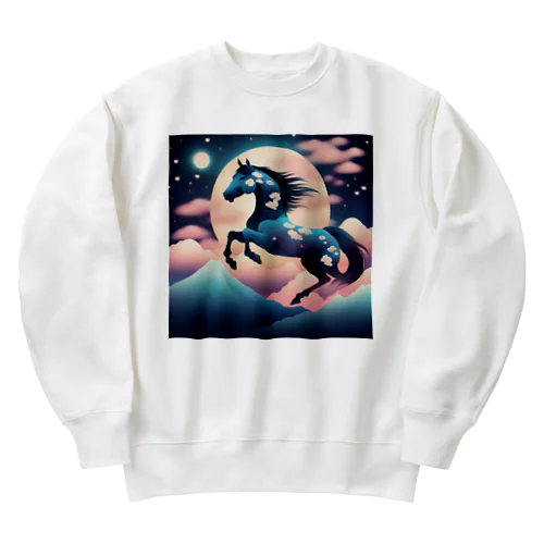 飛翔する和風馬 Heavyweight Crew Neck Sweatshirt