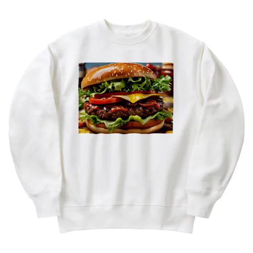 ファストフードの王様ハンバーガー Heavyweight Crew Neck Sweatshirt