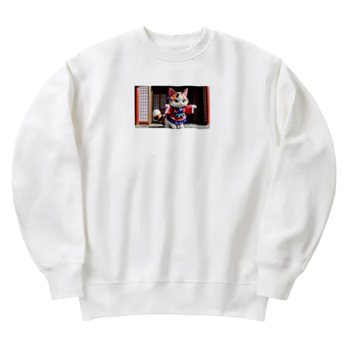 三毛猫のグッズ Heavyweight Crew Neck Sweatshirt