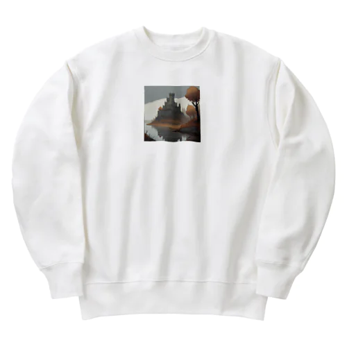 寂れた古城 Heavyweight Crew Neck Sweatshirt