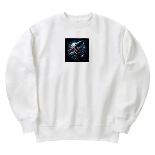 捕食する大王イカ Heavyweight Crew Neck Sweatshirt