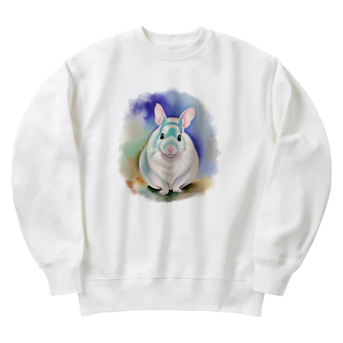 水彩チンチラくん Heavyweight Crew Neck Sweatshirt