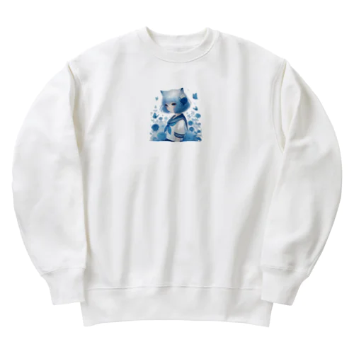 青薔薇と蝶 Heavyweight Crew Neck Sweatshirt