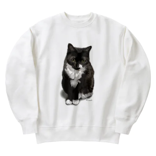 くつした猫のくろみつ Heavyweight Crew Neck Sweatshirt