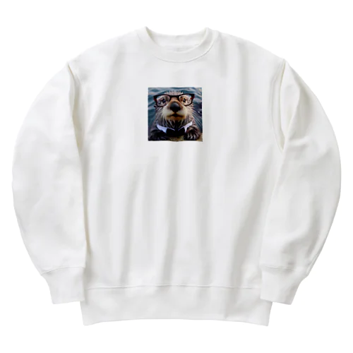 眼鏡フォーマルらっこ Heavyweight Crew Neck Sweatshirt