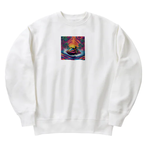 真夏のジェットスキー Heavyweight Crew Neck Sweatshirt