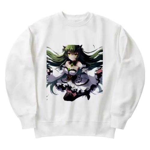 碧の髪の少女 Heavyweight Crew Neck Sweatshirt